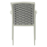 Set tavoline ngrënieje Kliton-Moritz pakoworld me 5 pjesë, alumin në nuancë të bardhë dhe gri 150x80x74cm