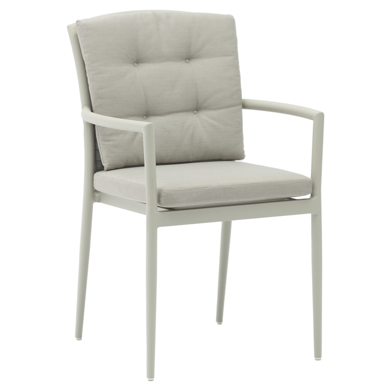 Set tavoline ngrënieje Kliton-Moritz pakoworld me 7 pjesë, alumin në nuancë të bardhë dhe gri 150x80x74cm