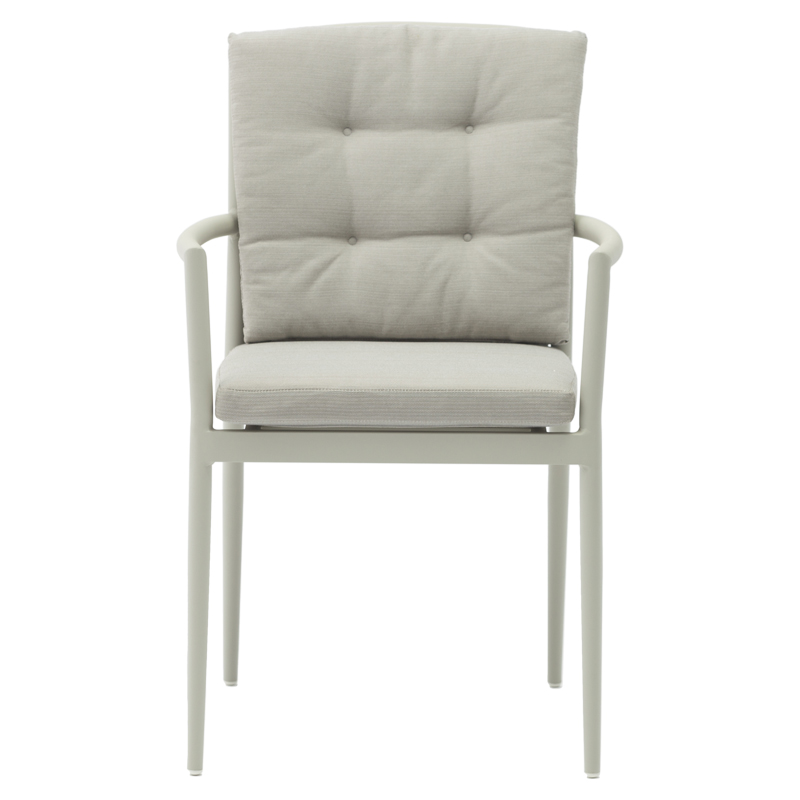 Set tavoline ngrënieje Kliton-Moritz pakoworld me 7 pjesë, alumin në nuancë të bardhë dhe gri 150x80x74cm