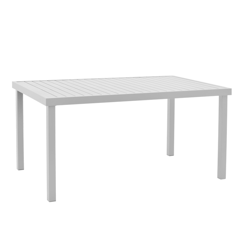 Set tavoline ngrënieje Zacreta-Kliton me 5 pakoworld alumini në nuancë të bardhë 150x80x74cm