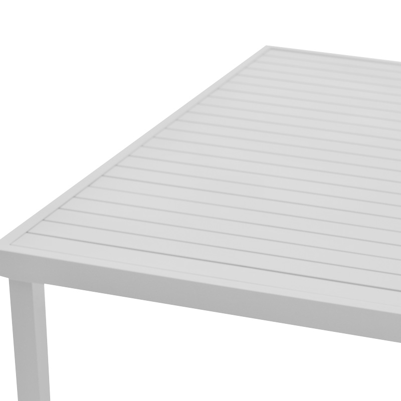 Set tavoline ngrënieje Zacreta-Kliton me 5 pakoworld alumini në nuancë të bardhë 150x80x74cm