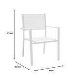 Set tavoline ngrënieje Zacreta-Kliton me 5 pakoworld alumini në nuancë të bardhë 150x80x74cm