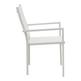 Set tavoline ngrënieje Zacreta-Kliton me 5 pakoworld alumini në nuancë të bardhë 150x80x74cm