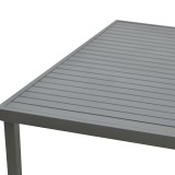 Tavolinë ngrënieje Naoki-Kliton II set me 7 copë pakoworld alumini antracit dhe rrethim pe në nuancë të zezë 150x80x74cm