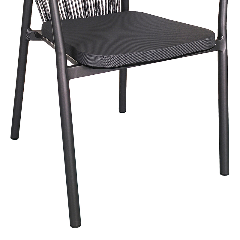 Tavolinë ngrënie Convince - Kliton A set prej 5 pakoworld alumini në nuancë ANTHRACITE 150x80x74cm