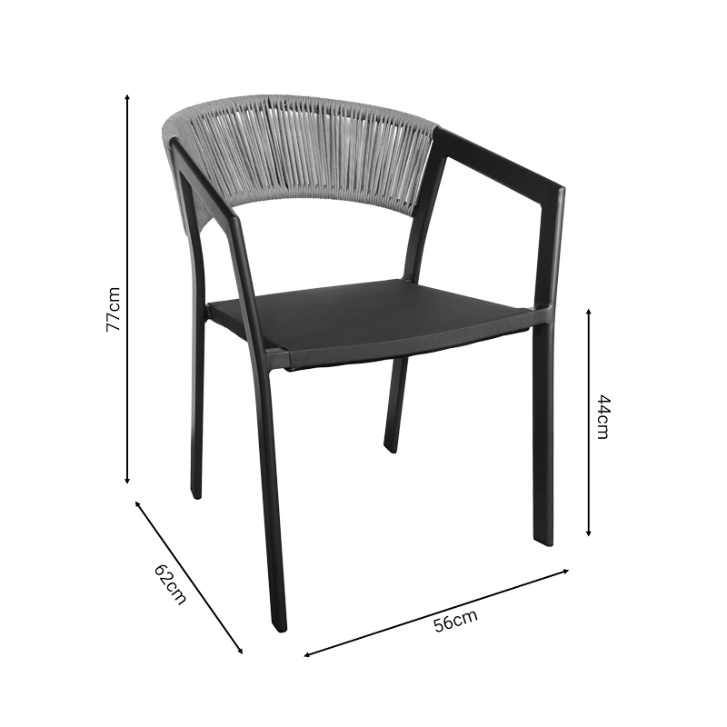 Tavolinë ngrënieje Nares-Glisten set me 7 copë pakoworld alumini antracit dhe kompensatë në nuancë natyrale 180x90x72.5cm
