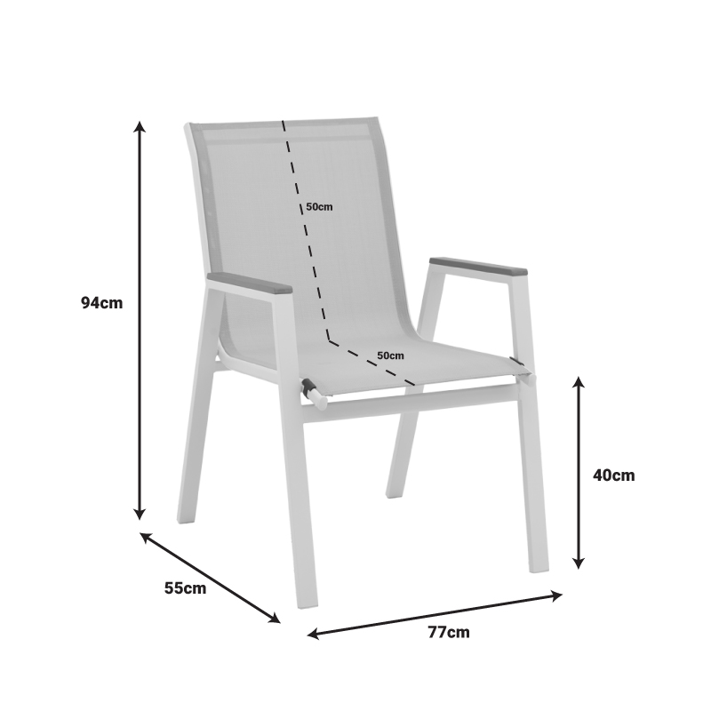 Tavolinë ngrënieje Nares-Azelie set prej 7 pakoworld alumini antracit dhe kompensatë në nuancë natyrale 180x90x72.5cm