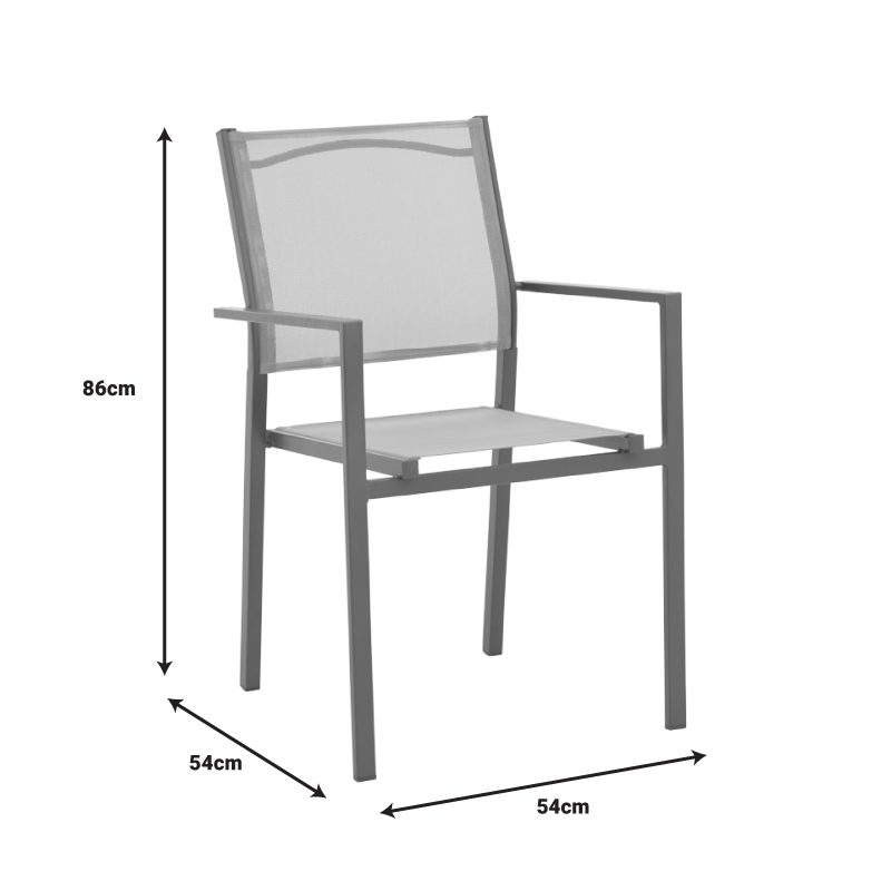 Set tavoline ngrënieje Ensure-Confidence prej 5 copash pakoworld metal në nuancë antracit 120x70x70cm