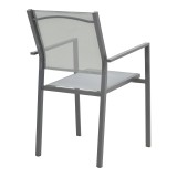 Set tavoline ngrënieje Ensure-Confidence prej 5 copash pakoworld metal në nuancë antracit 120x70x70cm