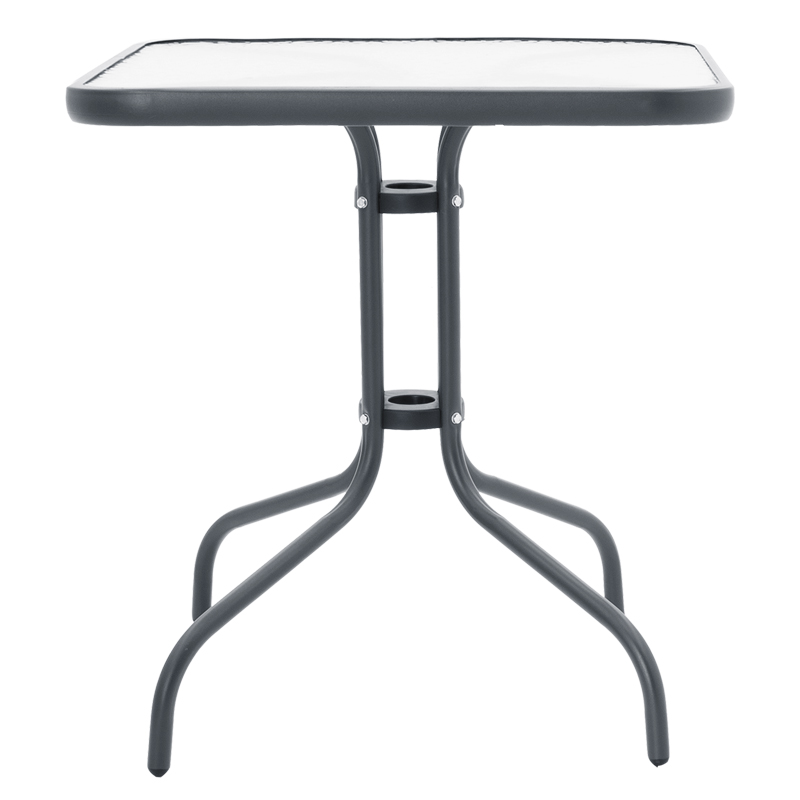 Tavolinë ngrënieje Watson-Confidence set me 3 copë pakoworld metal në nuancë qymyri 70x70x70cm