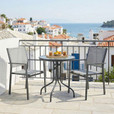 Set tavoline ngrënieje Watson-Confidence A prej 3 copash pakoworld metal në nuancë antracit D60x70cm