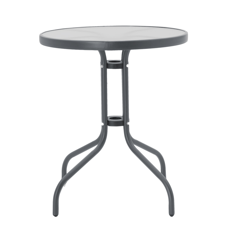 Set tavoline ngrënieje Watson-Confidence A prej 3 copash pakoworld metal në nuancë antracit D60x70cm