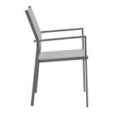 Set tavoline ngrënieje Watson-Confidence A prej 3 copash pakoworld metal në nuancë antracit D60x70cm