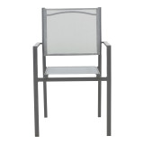 Set tavoline ngrënieje Watson-Confidence A prej 3 copash pakoworld metal në nuancë antracit D60x70cm