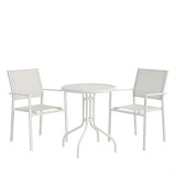 Tavolinë ngrënieje Valor-Confidence B set me 3 pakoworld metal në nuancë të bardhë D60x70cm