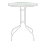 Tavolinë ngrënieje Valor-Confidence B set me 3 pakoworld metal në nuancë të bardhë D60x70cm