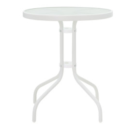 Tavolinë ngrënieje Valor-Confidence B set me 3 pakoworld metal në nuancë të bardhë D60x70cm