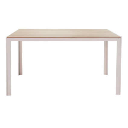Set tavoline ngrënie Nares-Raven A 5 copë pakoworld alumini i bardhë dhe kompensatë në një nuancë natyrale 140x80x72.5cm