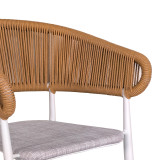 Set tavoline ngrënie Nares-Raven A 5 copë pakoworld alumini i bardhë dhe kompensatë në një nuancë natyrale 140x80x72.5cm
