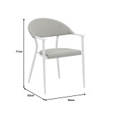 Tavolinë ngrënieje Nares-Pino A set me 5 pakoworld alumini i bardhë dhe kompensatë në një nuancë natyrale 140x80x72.5cm