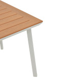 Set tavoline ngrënieje Synergy-Raven 3 copë pakoworld alumini i bardhë dhe kompensatë në ngjyrë natyrale 80x80x74cm