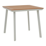 Set tavoline ngrënieje Synergy-Pino me 3 copë pakoworld, alumin i bardhë dhe kompensatë në ngjyrë natyrale 80x80x74cm