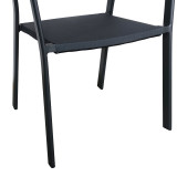 Tavolinë ngrënieje Nares-Glisten C set 5 pakoworld alumini antracit dhe kompensatë në ngjyrë natyrale 140x80x72.5cm