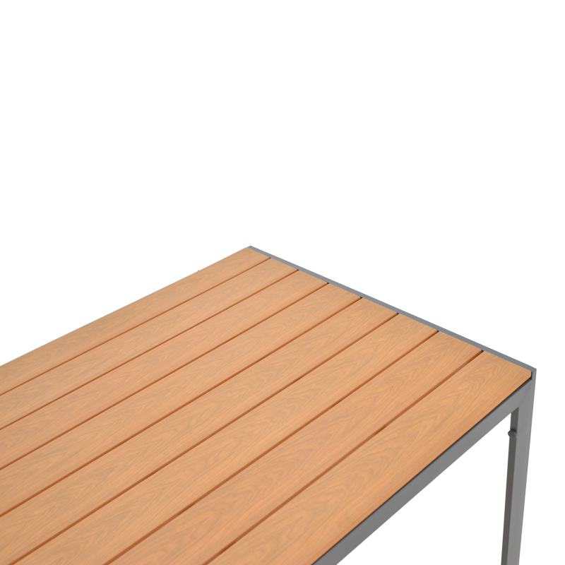 Tavolinë ngrënie Nares-Azelie C set me 5 pakoworld alumini antracit dhe tekstilen me kompensatë në ngjyrë natyrale 140x80x72.5cm
