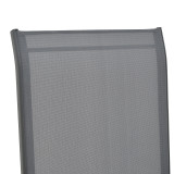 Tavolinë ngrënie Nares-Azelie C set me 5 pakoworld alumini antracit dhe tekstilen me kompensatë në ngjyrë natyrale 140x80x72.5cm