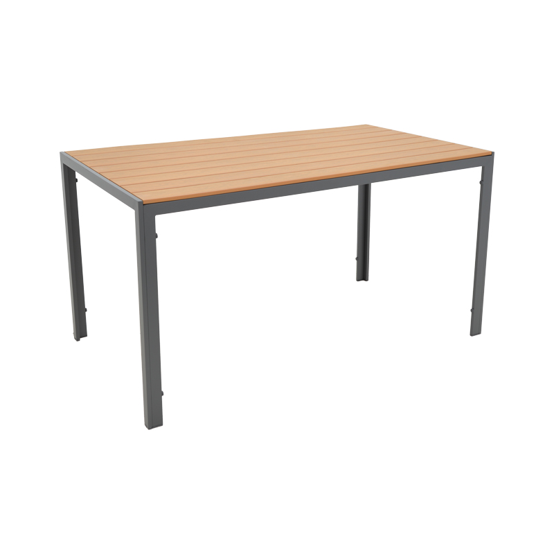 Tavolinë ngrënie Nares-Azelie C set me 5 pakoworld alumini antracit dhe tekstilen me kompensatë në ngjyrë natyrale 140x80x72.5cm