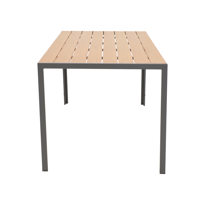 Tavolinë ngrënie Nares-Azelie C set me 5 pakoworld alumini antracit dhe tekstilen me kompensatë në ngjyrë natyrale 140x80x72.5cm