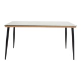 Set tavoline ngrënie Naoki U me 5 pakoworld rattan pe në nuancë natyrale dhe metal i zi 160x90x78cm