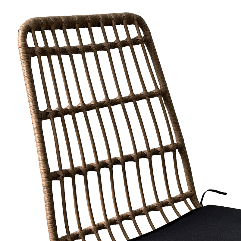 Set tavoline ngrënie Naoki U me 5 pakoworld rattan pe në nuancë natyrale dhe metal i zi 160x90x78cm