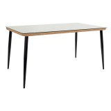 Set tavoline ngrënie Naoki U me 7 pakoworld rattan pe në nuancë natyrale dhe metal i zi 160x90x78cm