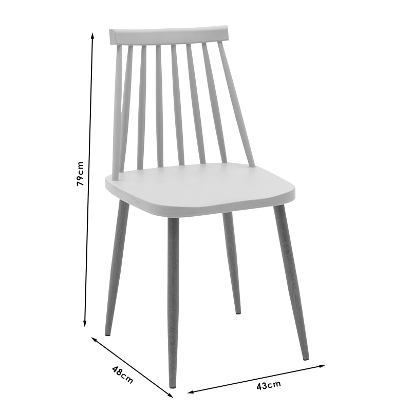 Set tavoline ngrënieje Aurora-Natali pakoworld me 5 pjesë pp-mdf në ngjyrë të bardhë-gri-natyrale 80x80x76cm
