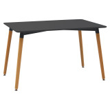 Set tavoline ngrënieje Ezra-Natali pakoworld prej 5 pp-mdf në ngjyrë të zezë-natyrale 120x80x76cm