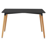 Set tavoline ngrënieje Ezra-Natali pakoworld prej 5 pp-mdf në ngjyrë të zezë-natyrale 120x80x76cm