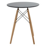Set tavoline ngrënieje Ezra-Julita pakoworld me 3 pp-mdf në ngjyrë të zezë-natyrale D60x73cm