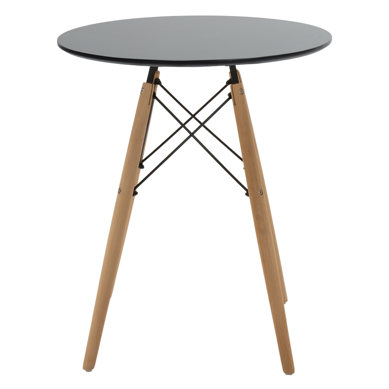 Set tavoline ngrënieje Ezra-Julita pakoworld me 3 pp-mdf në ngjyrë të zezë-natyrale D60x73cm