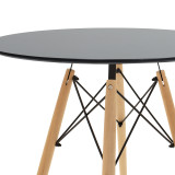 Set tavoline ngrënieje Ezra-Julita pakoworld me 3 pp-mdf në ngjyrë të zezë-natyrale D60x73cm