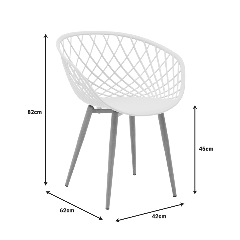 Set tavoline ngrënieje Ezra-Natali pakoworld prej 5 pp-mdf në ngjyrë të bardhë-natyrale 120x80x76cm