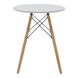 Set tavoline ngrënieje Ezra-Julita pakoworld me 3 pp-mdf në ngjyrë të bardhë-natyrale D60x73cm