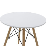 Set tavoline ngrënieje Ezra-Julita pakoworld me 3 pp-mdf në ngjyrë të bardhë-natyrale D60x73cm
