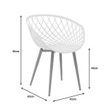 Set tavoline ngrënieje Ezra-Julita pakoworld me 3 pp-mdf në ngjyrë të bardhë-natyrale D60x73cm