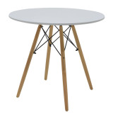 Set tavoline ngrënieje Ezra-Julita pakoworld me 3 pp-mdf në ngjyrë gri/e bardhë-natyrale D80x73cm