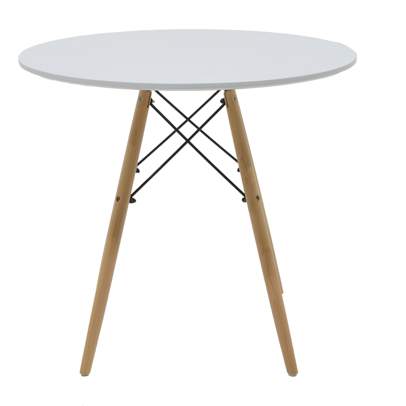 Set tavoline ngrënieje Ezra-Julita pakoworld me 3 pp-mdf në ngjyrë gri/e bardhë-natyrale D80x73cm