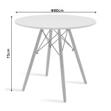 Set tavoline ngrënieje Ezra-Julita pakoworld me 5 pp-mdf në ngjyrë gri/e bardhë-natyrale D80x73cm