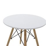 Set tavoline ngrënieje Ezra-Julita pakoworld me 3 copë pp-mdf në ngjyrë gri-bardhë-natyrale D60x73cm