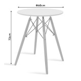 Set tavoline ngrënieje Ezra-Julita pakoworld me 3 copë pp-mdf në ngjyrë gri-bardhë-natyrale D60x73cm