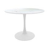 Julita-Balou pakoworld set tavoline ngrënieje me 5 pjesë PP-MDF në ngjyrë të bardhë D100x73cm